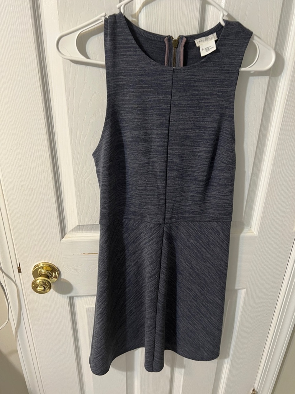 Sleeveless Navy Textured Mini Dress